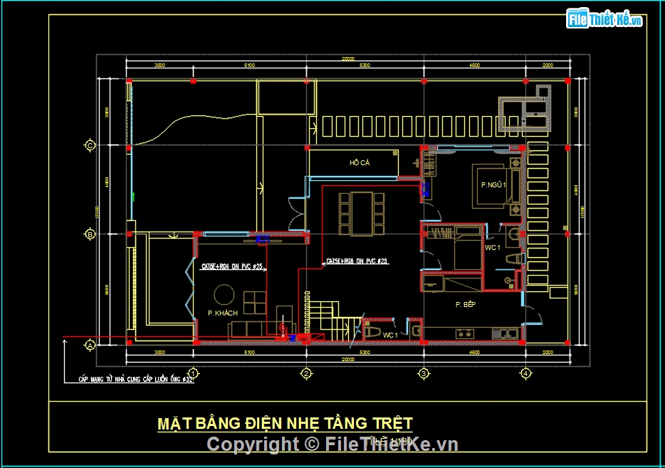 me villa,ME biệt thự,bản vẽ điện nước biệt thự 3 tầng